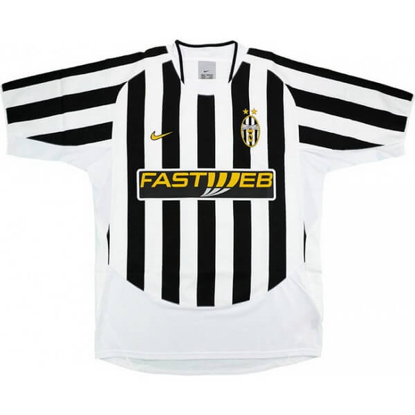Tailandia Camiseta Juventus 1st Retro 2003 2004 Negro Blanco